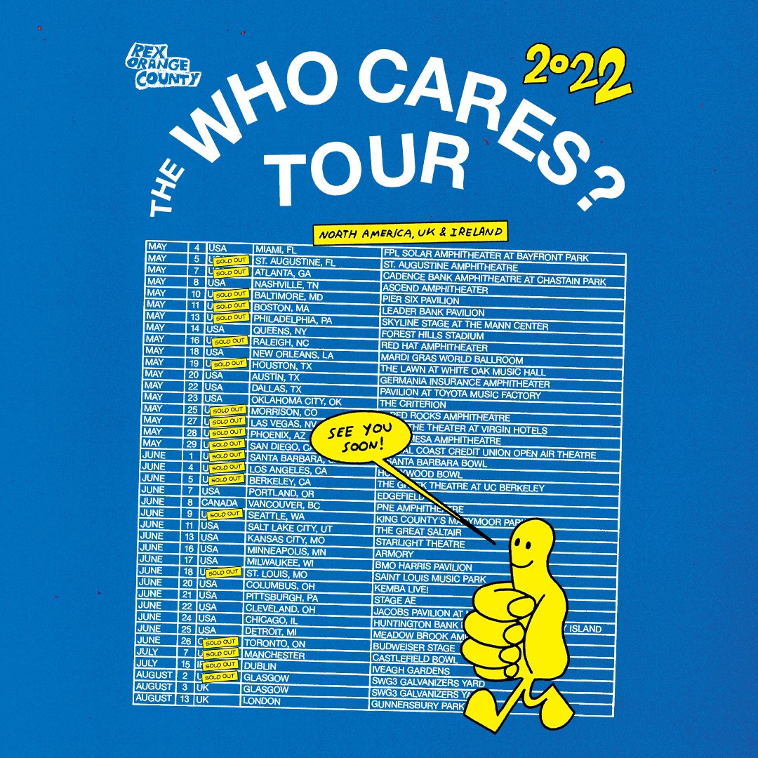 rex orange county on Twitter "TOUR STARTS IN 2 WEEKS ! STILL SOME