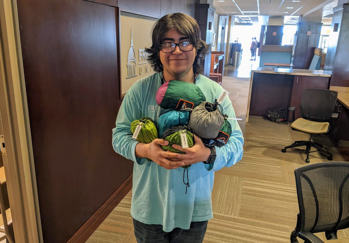 We just added 3 more hammocks to our collection! Check one out from the library front desk anytime during our open hours!