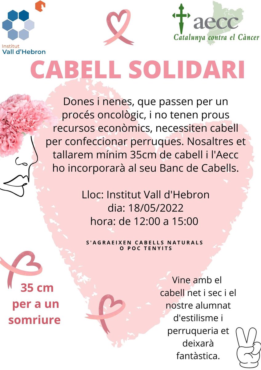 RogerYoda's tweet photo. Dones i nenes que passen per un procés #oncològic i no tenen recursos econòmics necessiten cabells per confeccionar perruques.  El tallat és gratuït (35 cm mínim) i s'incorporarà al #BancDeCabells de l' #AECC. Feu RT x ampliar mostra. Moltes gràcies! @ContraCancerEs @vallhebron https://t.co/iR60RoLlMR