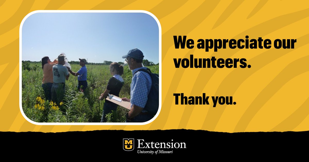 MarshallStewart's tweet photo. MU Extension owes a great deal of our success to the volunteers around the state who lead programming, complete service hours and serve as mentors to our youth. Thank you for all you do! #NationalVolunteerWeek 
@missouri4h @MUExtension https://t.co/Iue0XJzBOP
