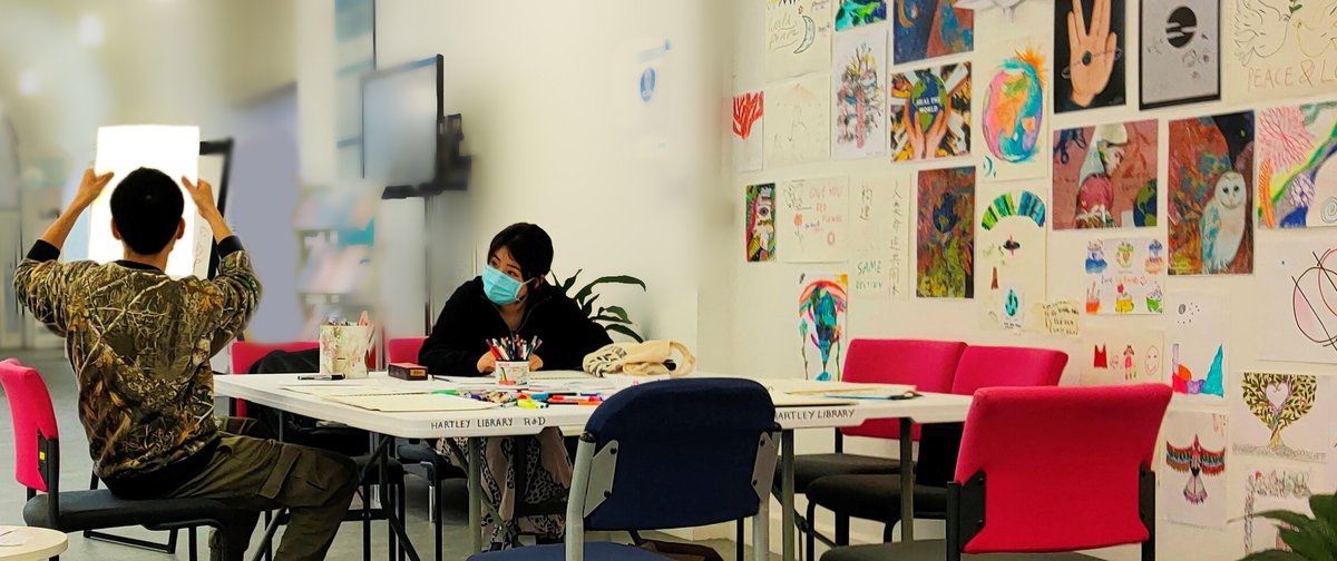 A quick 'paper check', and then commencing with making great Art for World Peace 🎨... #Peace <a href="/UniSotonLibrary/">University of Southampton Library</a> @ONeill_HE <a href="/StuDempster/">Stuart Dempster</a> @DWUnabridged <a href="/wendysotonlib/">Wendy White @wendysotonlib.bsky.social</a>