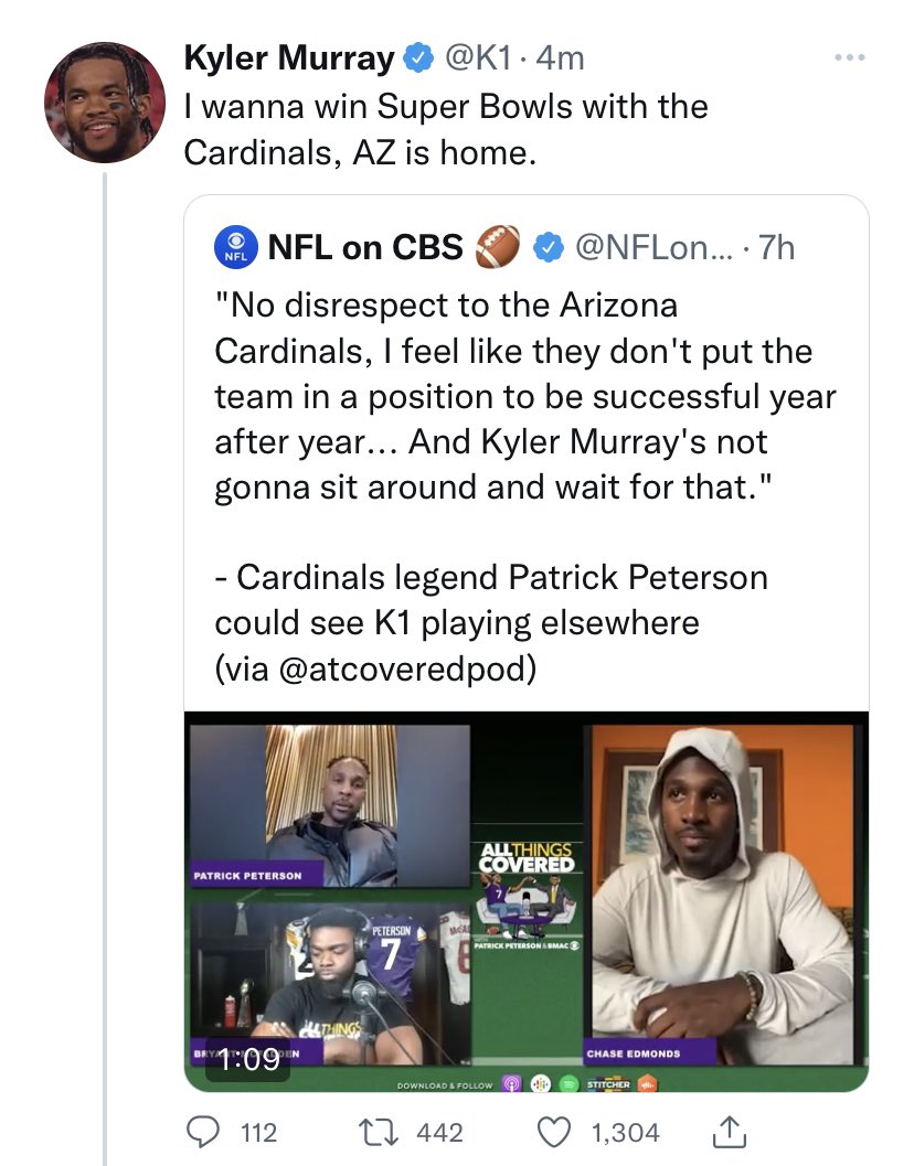 PHNX_Cardinals's tweet photo. 🗣🗣🗣SPEAK ON IT KYLER 🗣🗣🗣 https://t.co/HLj0Zwws0j