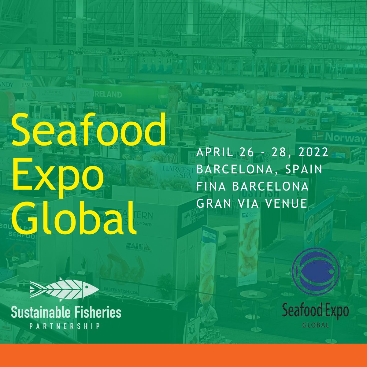 We are excited to return to #SeafoodExpoGlobal22 next week. SFP will be at Stand #5I101 - come say hello!

Learn more about what we will be announcing and working on here: sustainablefish.org/seafood-expo-g…