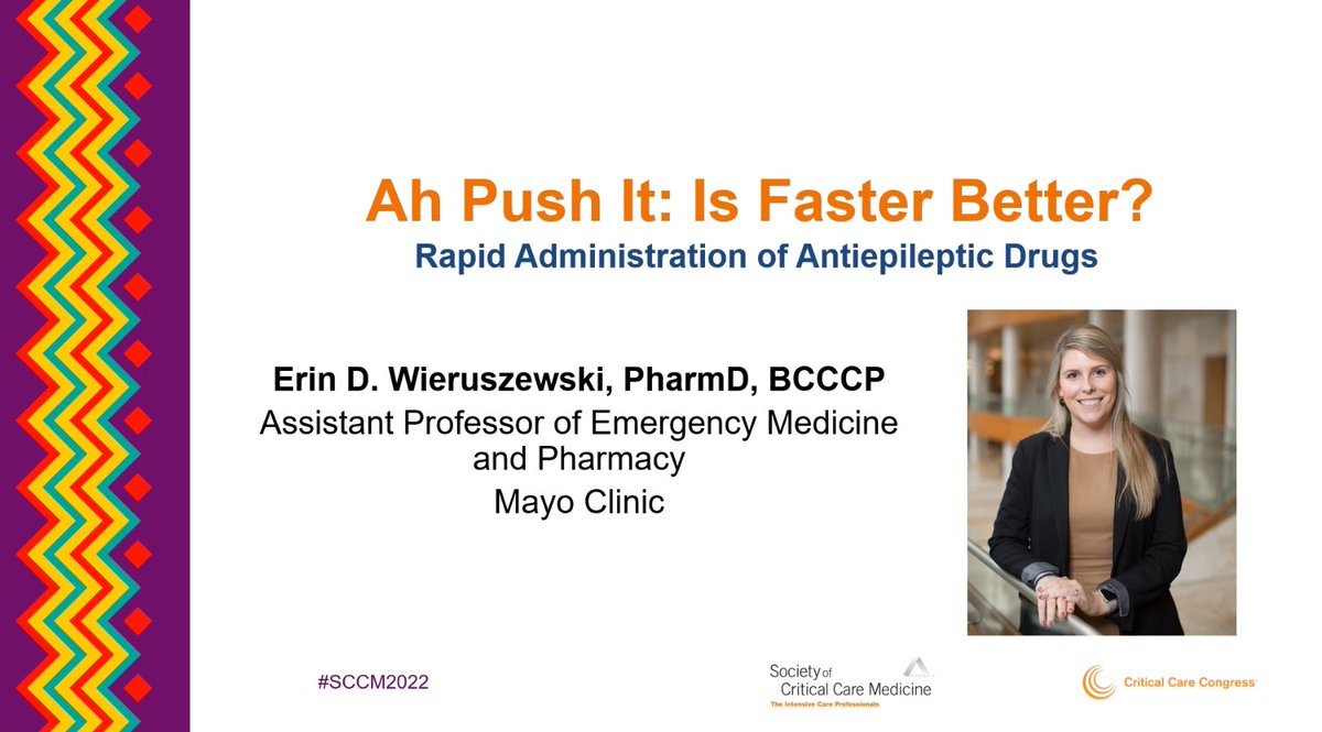 SaraETaipale's tweet image. Wrapping up the last day of #SCCM2022 with another hot topic! @EDWieru did a fantastic job diving into the safety and efficacy of push-dose anti epileptic meds #CriticalCare #NeuroCC #TwitteRx