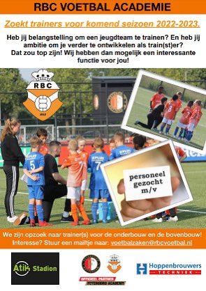 RBC zoekt nog jeugdtrainers voor komend seizoen 🧡💙 #SamenHogerop