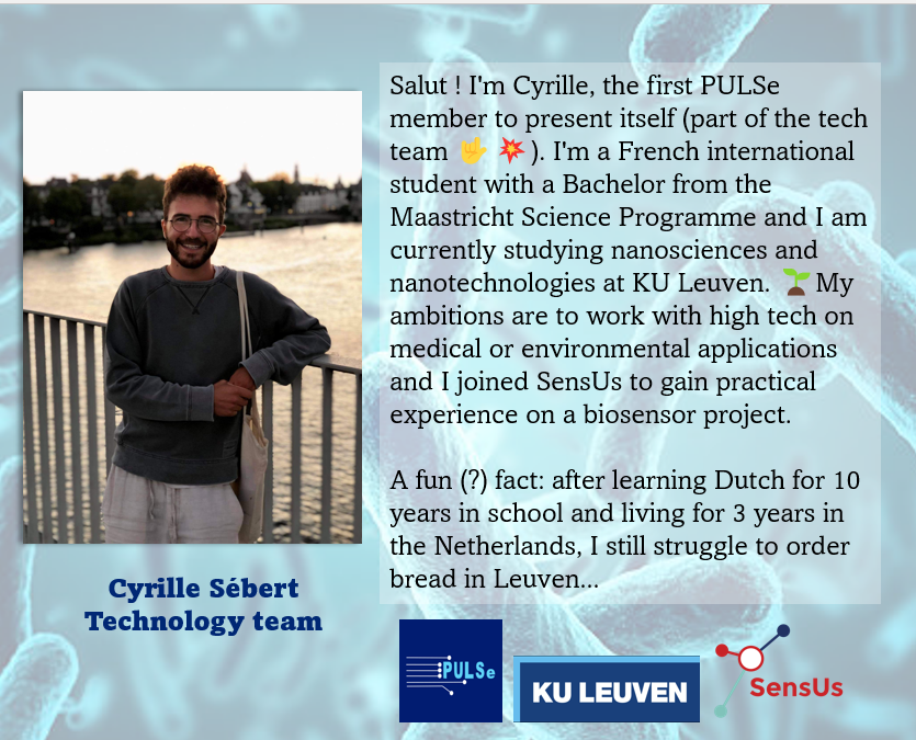 We would be glad to introduce our first team member Cyrille! Cyrille is working for our technology and communication teams. Here is a short auto-description and some fun facts about him!
PS: He is the best for some chitchats in dutch!
#sensus #pulse #teammatesthursday