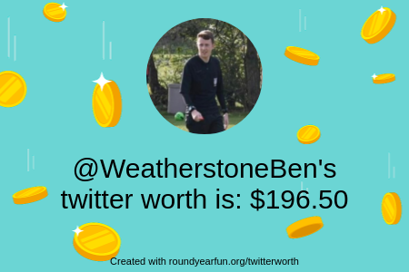 ndjsjdjsjjd's tweet photo. My Twitter worth is: $196.50

Find yours with https://t.co/cxsQwf6slr

⠀ https://t.co/wiFZEAlNac