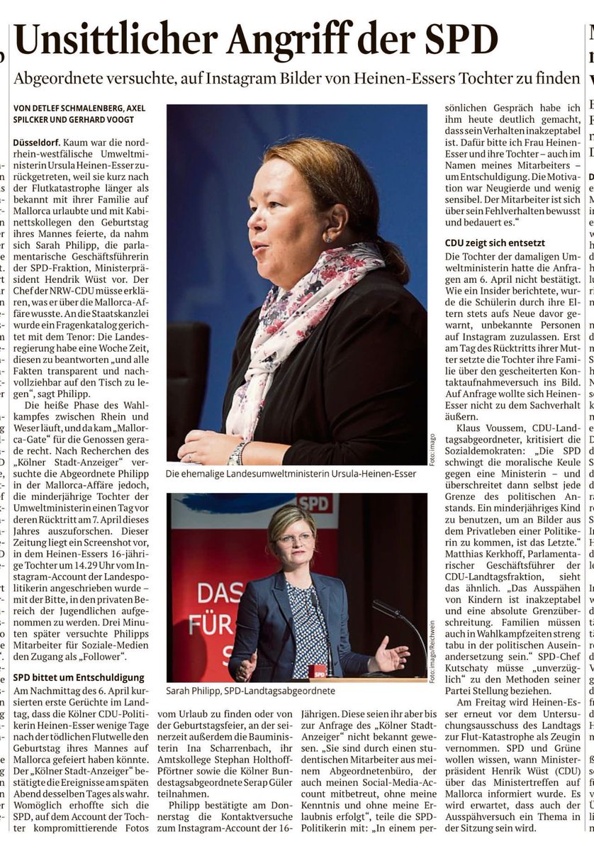 Die SPD schwingt die moralische Keule gegen eine Ministerin - und überschreitet dann selbst jede Grenze des politischen Anstands. Ein minderjähriges Kind zu benutzen, um an Bilder aus dem Privatleben einer Politikerin zu kommen, ist das Letzte! #spähaffäre #spdnrw