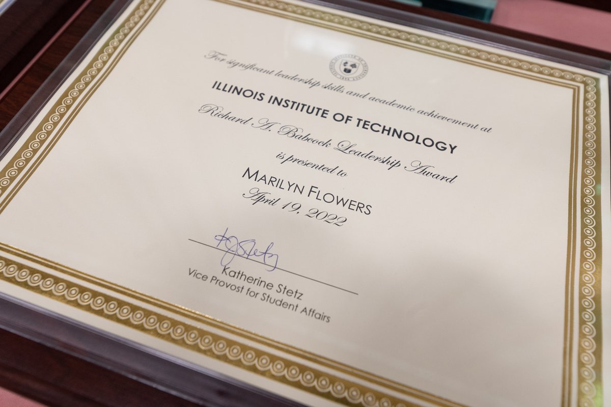 mermerflowers's tweet photo. I told myself that I would receive an award at IIT before I graduated. On Tuesday, April 19th, 2022, I received two! 
I am the proud recipient of the Richard A. Babcock Leadership award and Clinton E. Stryker award. https://t.co/tvHiZpJOY4