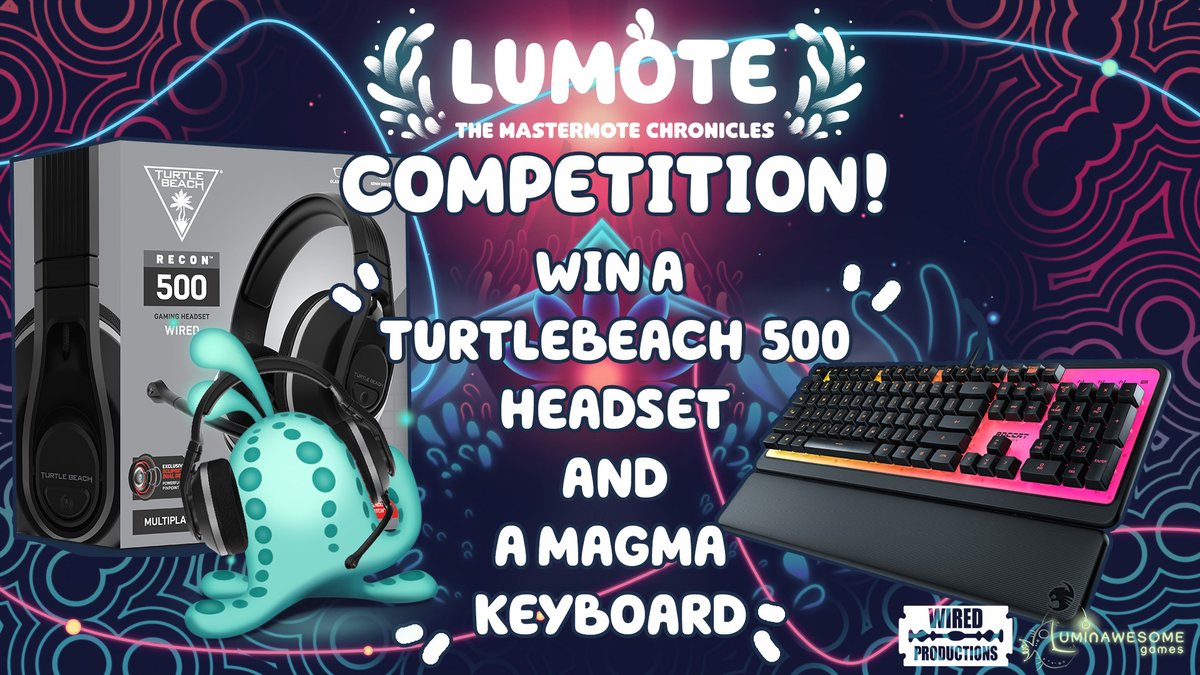 WiredP's tweet image. No need to scour the depths for gaming loot - #Lumote has rustled up a @TurtleBeach recon 500 headset and 
@ROCCAT Magma keyboard for you to #win!

To enter our #competition

✅ Follow The accounts in this tweet
🔄 Give it a RT
🤯 Tell us what you'd name your mote!

Ends May 9th