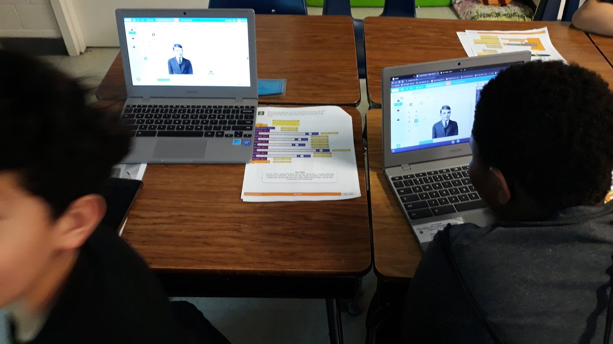 BWhirledCulture's tweet photo. Creating our end of the year projects @SernaSammySeal! Our friends have done an AMAZING job all year long!#CoderPals #makingcodeisfun! @dataedwhite @NEISD @YouthCodeJam https://t.co/PM5dFmY3iw
