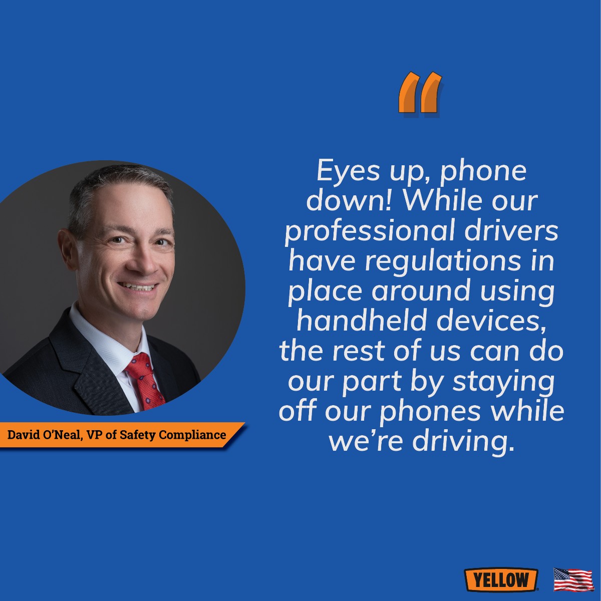 Yellow_Trucking's tweet photo. Cell phones can be distracting while driving. David O’Neal shares a tip to help focus on the drive.
#distracteddriverawarenessmonth #safety https://t.co/AA1gbVsgfU
