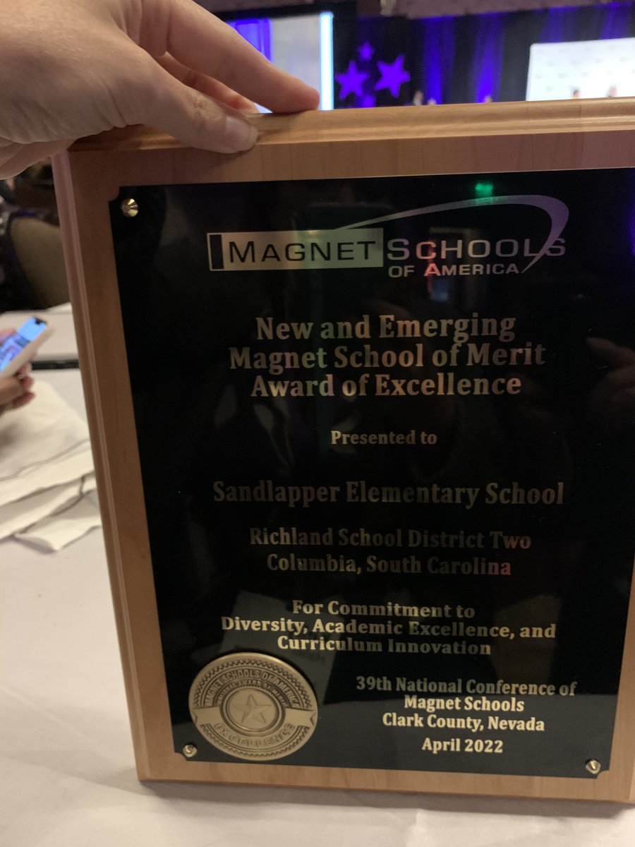 We won!!! @SEstarsR2 won the 2022 New and Emerging Magnet School of Merit Award of Excellence! I am honored and humbled to be a part of this amazing staff! We have the best leaders in @ConnieCmay and @Itecswick!! Woo Hoo!!!! @RichlandTwo #magnetschool #PremierStars