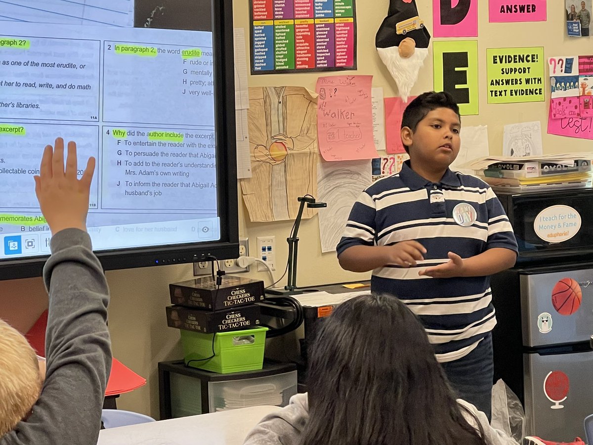 In 5th grade today, Ms. Walker’s students stepped up and led the lessons and learning in class. Student engagement was off the charts, and it was nothing short of inspiring! #JESthisisus <a href="/HicksJISD/">Dr. Toni Hicks</a> <a href="/Jarrell_ISD/">Jarrell ISD</a>