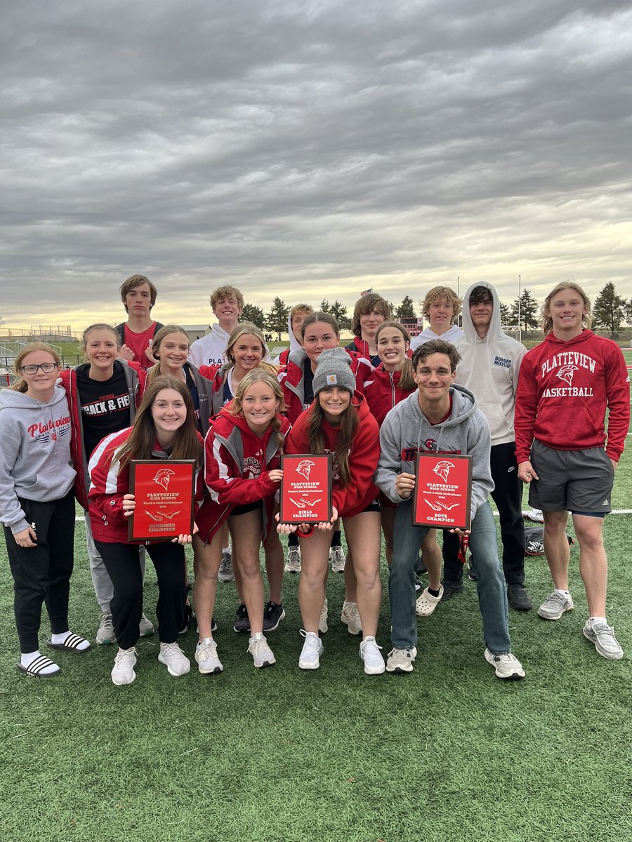 PlatteviewTrack's tweet photo. Girls Champions, Boys Champions, COMBINED champions! Great day to be a Trojan! https://t.co/kawGnUNyc4
