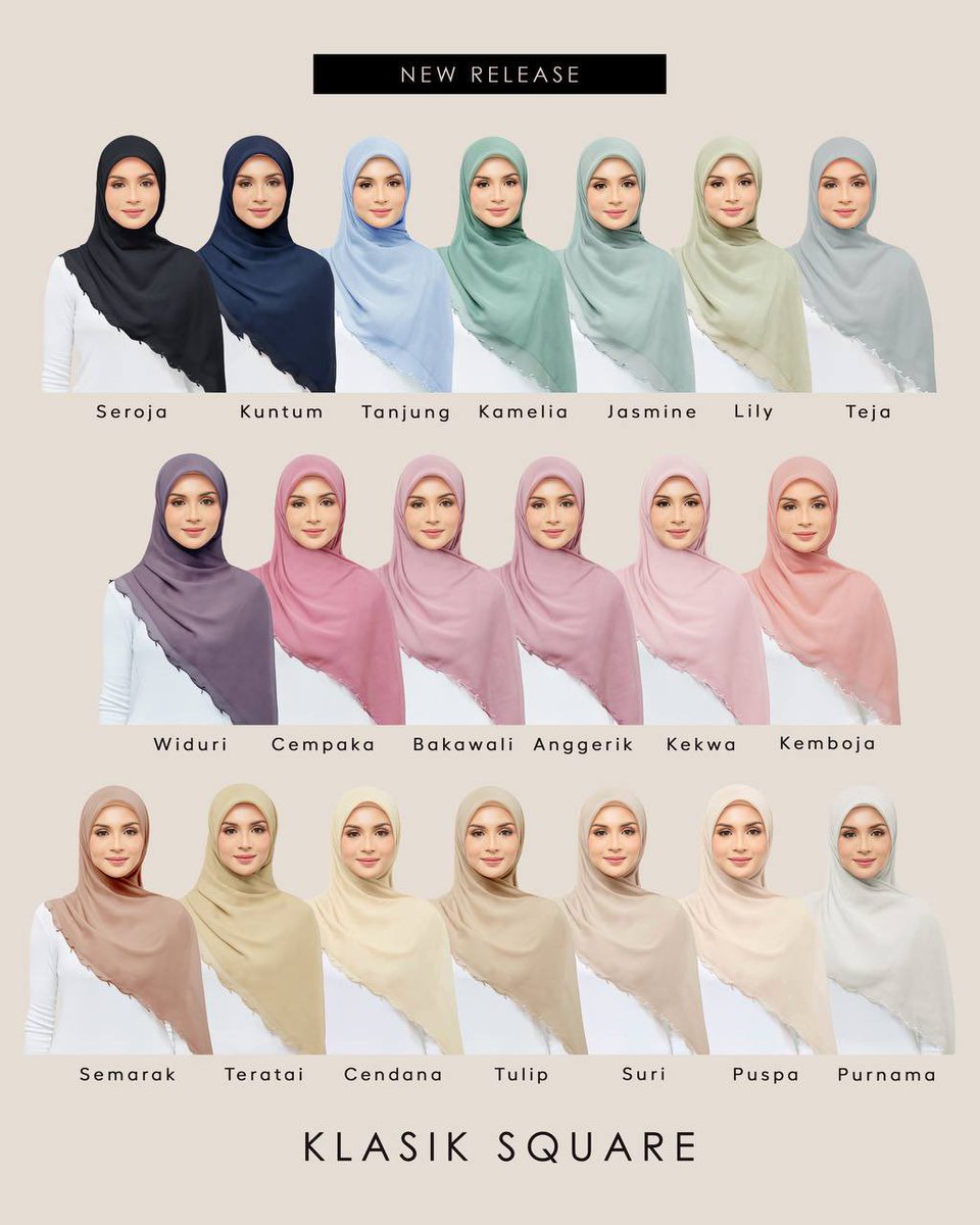 UPDATE ‼️

Cendana
Bakawali
Jasmine
Kamelia
Widuri
Kemboja 

All the colours yang kat atas ni still available ya 🌸 kalau berminat pm cepat” ! Help me rt 💕