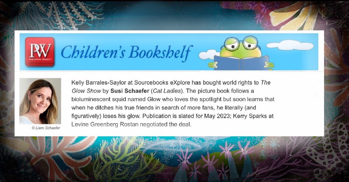 SCBWI_SoCal's tweet photo. #congrats #SCBWISoCal chapter member Susi Schaefer @susischaeferart on your new #bookdeal
🥳🥳🥳⭐️⭐️⭐️🦑🦑🦑
#kidlit #kidlitart #picturebook #iilustrator #glow #squids https://t.co/xQ9mwhQoNz