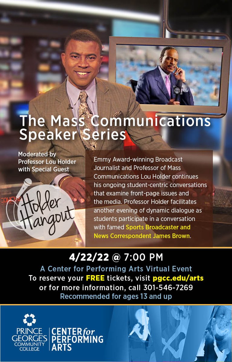You don't want to miss this wonderful conversation led by my good friend <a href="/HolderSports/">Lou Holder</a> with the journalism students at Prince George's Community College <a href="/PGCCMassComm/">PGCCMassComm</a>. Click the link below...

Registration link for the FREE event is below! 

pgcc.edu/about-pgcc/eve…
