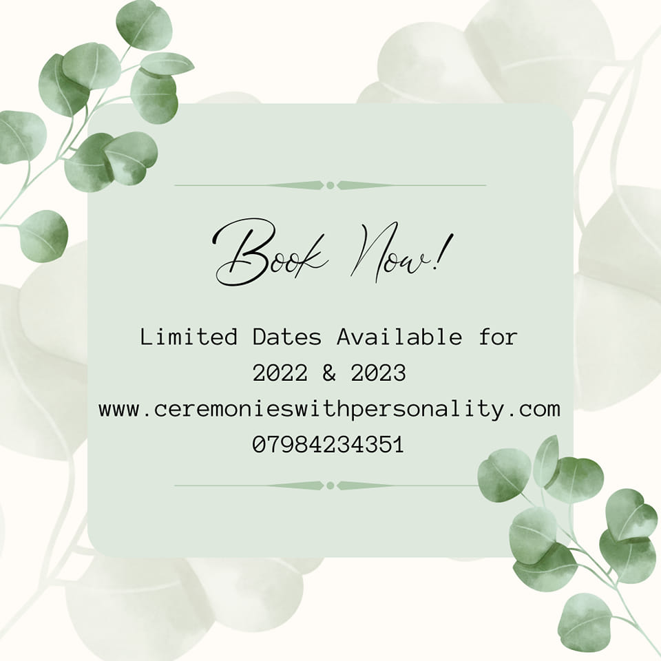 SBCeremonies's tweet photo. Book Now for just £50!
My diary fills FAST! Whether you need my help with a #wedding, #vowrenewal, #namingday, or #funeral, I recommend you get in touch ASAP to avoid disappointment - I hate having to say no🙈
#getintouch #booknow #celebrantnearme https://t.co/gXv2xicPBC
