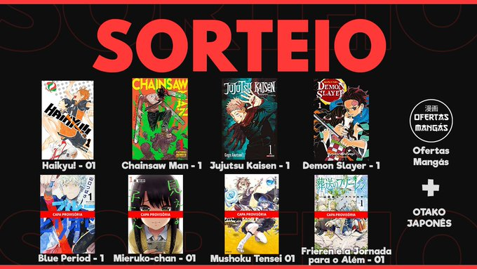 otakojpoficial's tweet photo. 🚨 SORTEIO 🚨

✅ O vencedor poderá escolher qualquer Mangá da imagem!

Regras:
➡️ Seguir @OfertasMangas e @otakojpoficial 
➡️ Dar RT e Curtir esse Tweet
➡️ Comentar qual Mangá vai querer se ganhar

Resultado: 28/04✨
Boa sorte 🍀 https://t.co/fJsE1LPlIu