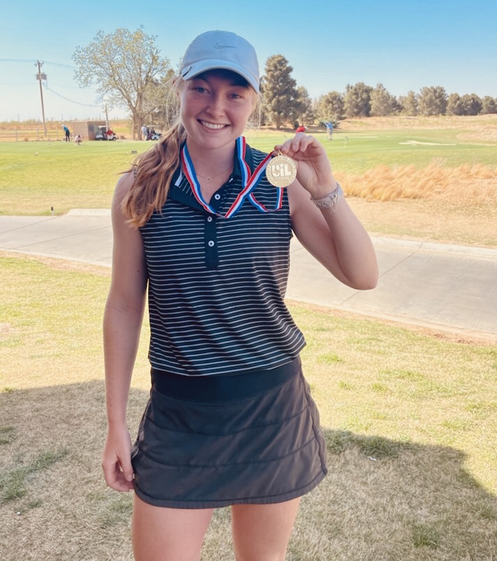granburyisd's tweet photo. Lady Pirates golfer Mason Lewis shot 140 to place first at this week’s Region I-5A tournament in Lubbock, giving the GHS senior a chance to defend her state title won last year. #GISDLead #GISDEngage #GISDInnovate https://t.co/UwJ6IC3Gza