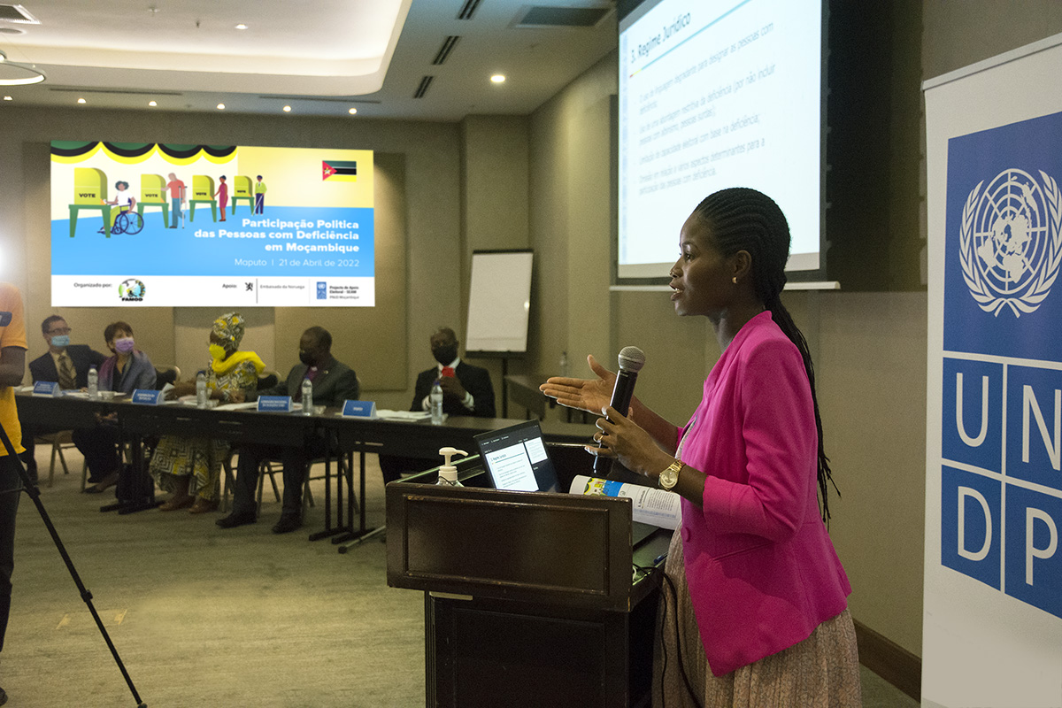 UNDPMozambique's tweet photo. Today, @UNDPMozambique, Royal Norwegian Embassy in Maputo, 3rd Commission of the Assembly of the Republic, National Election Commission &amp; FAMOD launched, in Maputo, a research report on the Political and Electoral Participation of People with Disabilities (#PWD) in Mozambique 🇲🇿. https://t.co/y9WXl31nGn