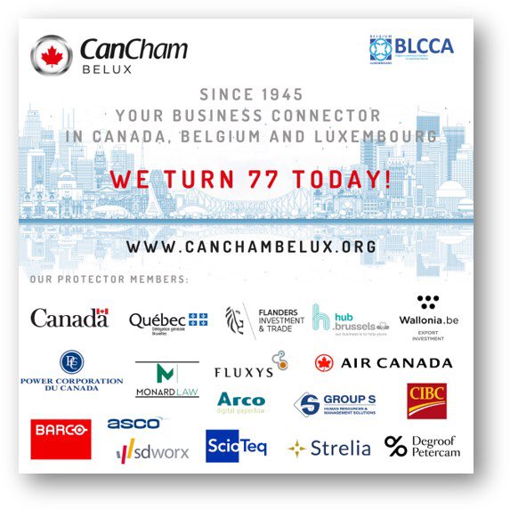 CanCham BeLux  turns 77 on 21 April!

On this special day, we like to thank all our membres, partners and friends for your confidence and support!

Stay tuned with our business 🇨🇦 🇧🇪 🇱🇺 community!
Not yet a member? It is the perfect time to join us!
 
canchambelux.org