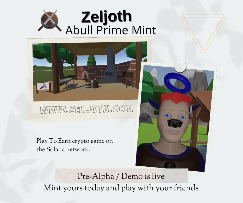 zeljoth's tweet image. Get/Mint your Abull Prime NFT and start playing the Zeljoth with others today. #solnft #solana #solananftgame