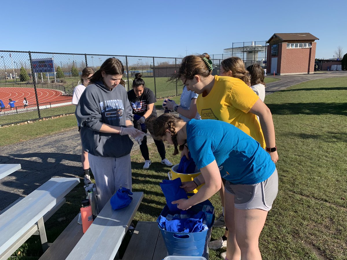 Another year of team bonding. Tie-dye shirts last year. Bleaching this year. Crafty throwers.