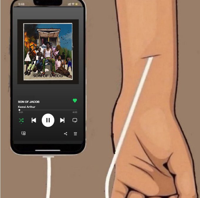 GhKotiService's tweet photo. How I’ll be listening to Kwesi Arthur’s Son Of Jacob Album https://t.co/NLH7vnpdRm