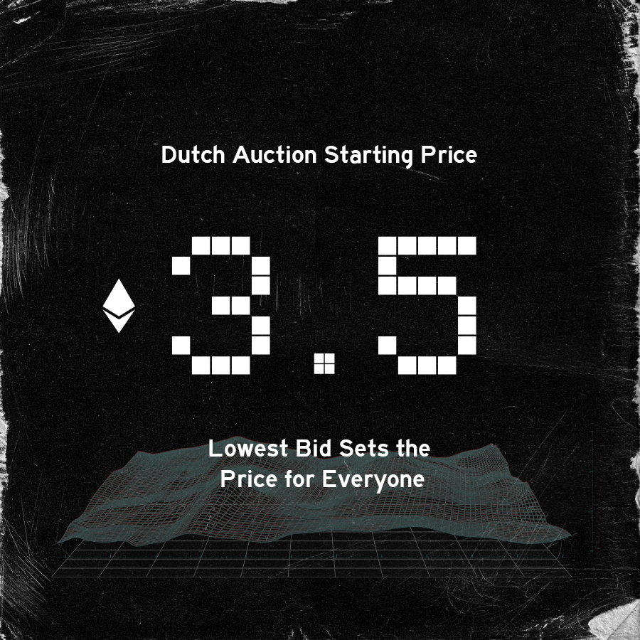 AkuDreams's tweet photo. The Akutar True Dutch Auction: 
⭐️ Starting Price: 3.5E 
⭐️ .1E drop every 6 Minutes
⭐️ The lowest bid sets the price for everyone. All higher bids will be refunded!
&amp;
⭐ .5E Discount off the final price for Akutar Pass Holders. Ex: 3 mints with 3 passes = 1.5E off
#Akutars https://t.co/zEWo994uD4