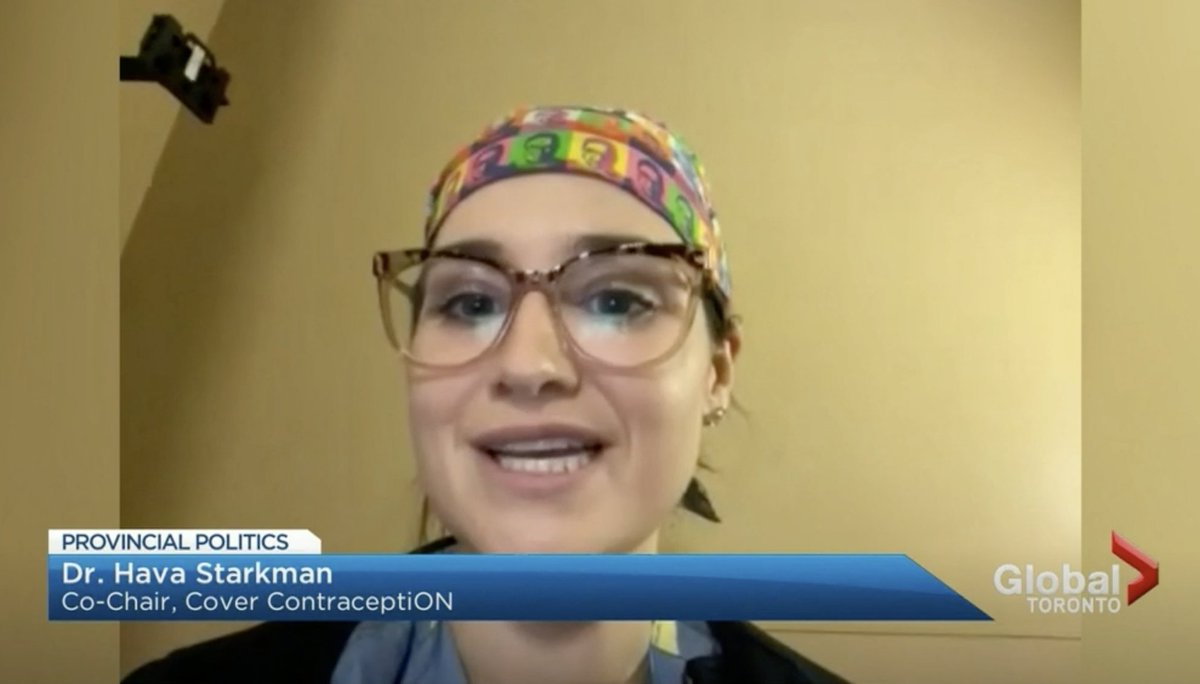 Cover ContraceptiON Co-Chair and <a href="/uoftobgyn/">U of T Ob-Gyn</a> resident Dr.<a href="/HavaStarkman/">Hava Starkman</a> spoke with <a href="/globalnewsto/">Global News Toronto</a> about the importance of accessible, no-cost, universal #contraception for all people in Ontario, particularly folks who are marginalized

The time to act is now!

#CoverContraceptiON