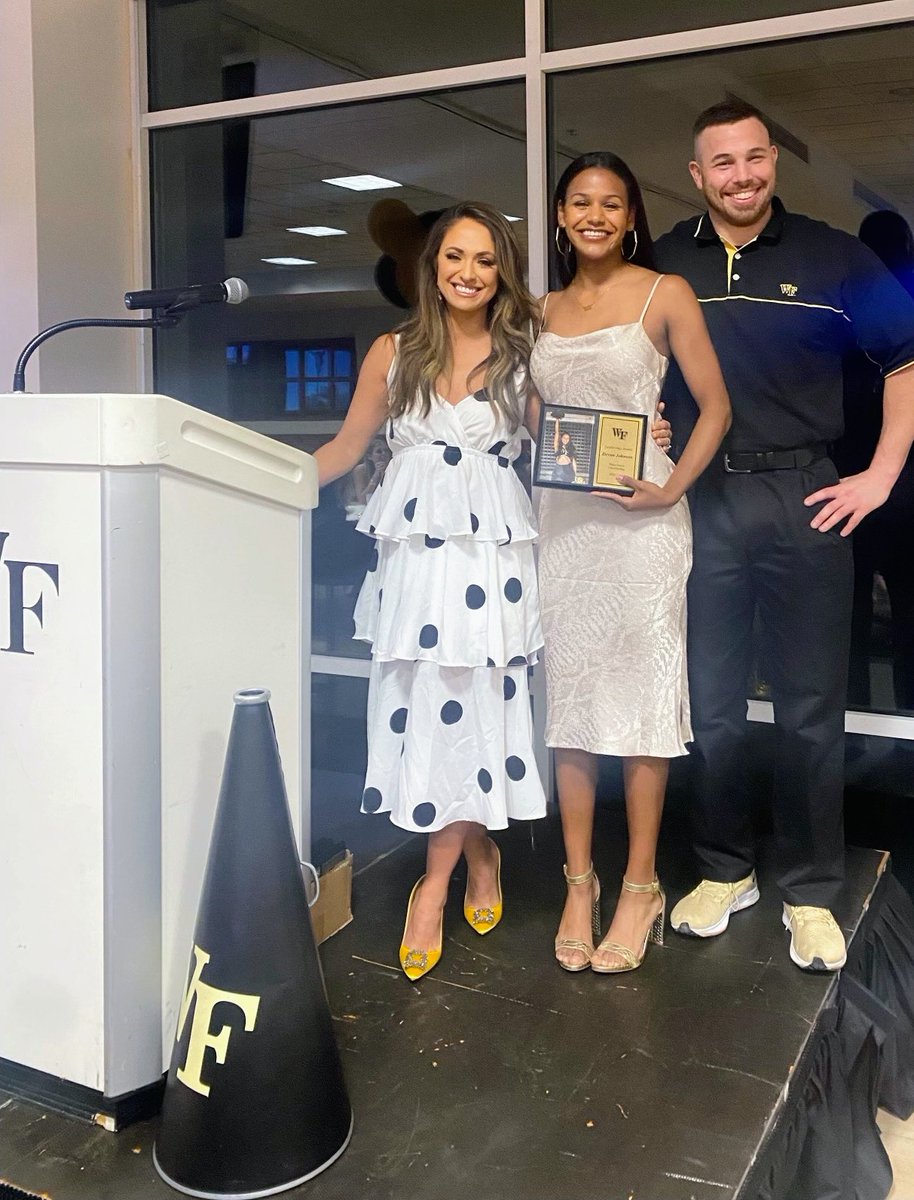 "Leadership Award" voted by her <a href="/WFUspirit/">Wake Forest Spirit Program</a>  teammates-beyond proud of you <a href="/Get_in_DE_VAN/">Devan Johnson</a> 🖤🎩📣💛