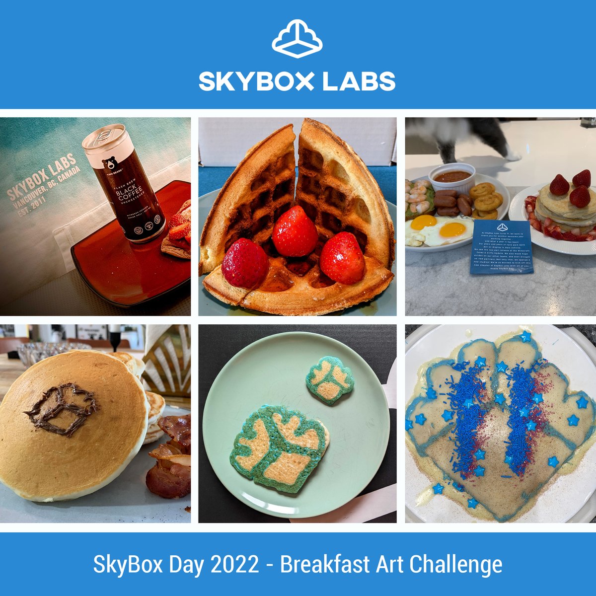 Today marks SkyBox Labs’ 11th anniversary! When we first started working from home, we created a breakfast art challenge to celebrate the day. Two years later and the contest is stronger than ever! There were too many submissions to share, but here are a few.