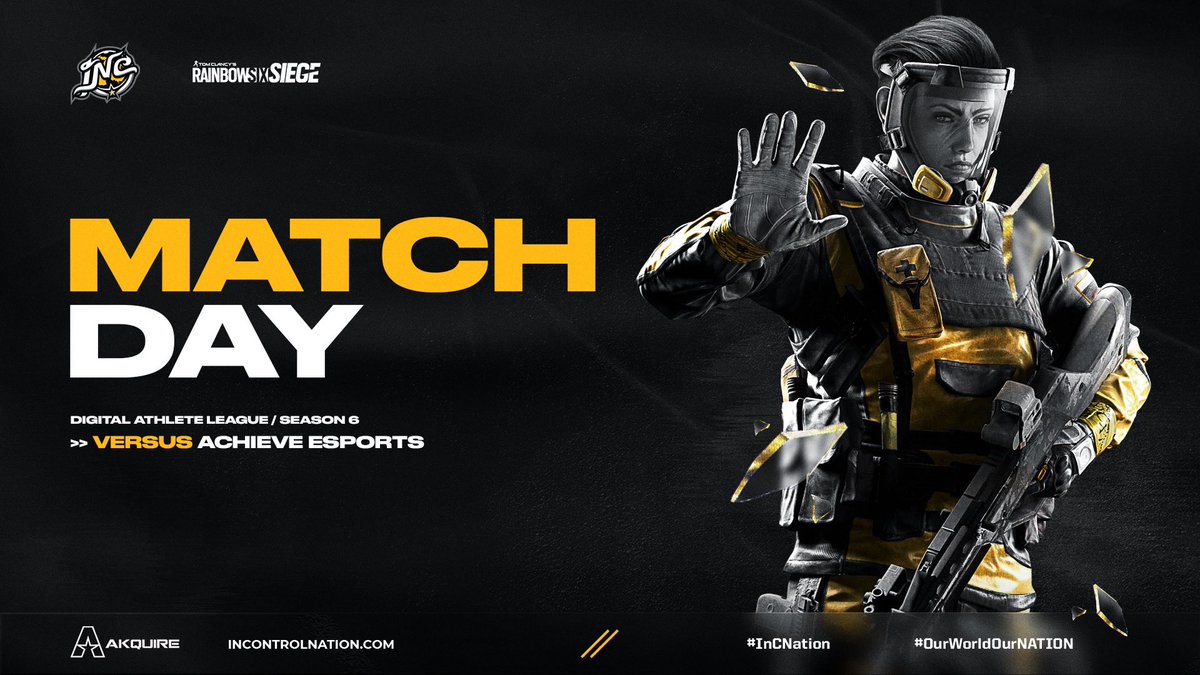 InControlGG's tweet photo. Tonight #InControlR6 will be playing in our 3rd @daleaguena match!! 

⚔️ @achieve_esports 
🎥 https://t.co/FSke4v8ODV
⏰ 7:45 eastern 

Time to lock in &amp; bring home the victory!! #OurWorldOurNation https://t.co/cVWUj2wAjW