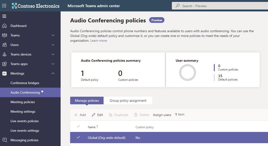 RealTimeUC's tweet photo. #MicrosoftTeams Audio Conferencing policies now in Preview! Control the list of bridge numbers shown on meeting invites. https://t.co/j4ksXPMQFb