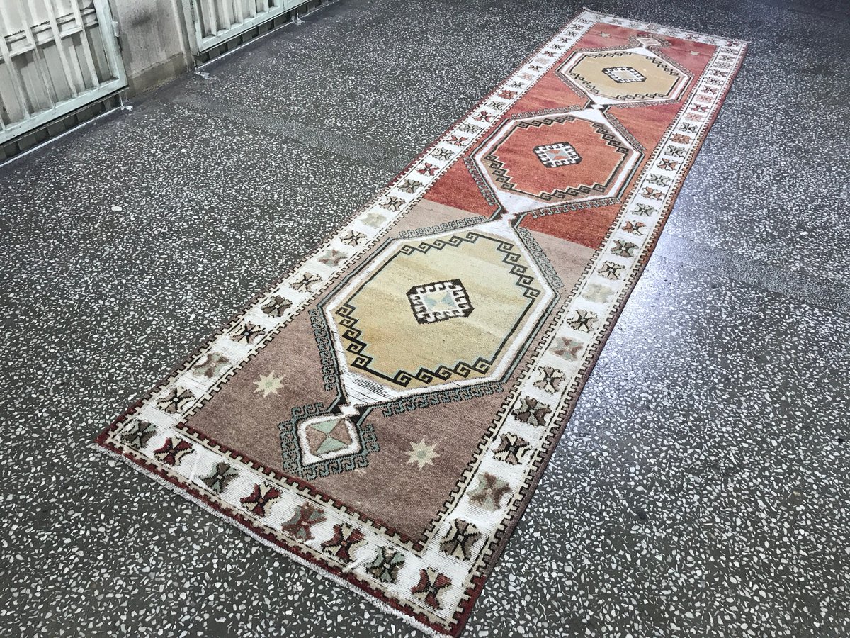 Excited to share the latest addition to my #etsy shop: Wide Colorful Turkish Runner Rug/ 3.5 x 13.75 feet etsy.me/3K6wmDj #vintagerunnerrug #turkishrunner #oushakrunner #woolrunner #handmaderugrunner