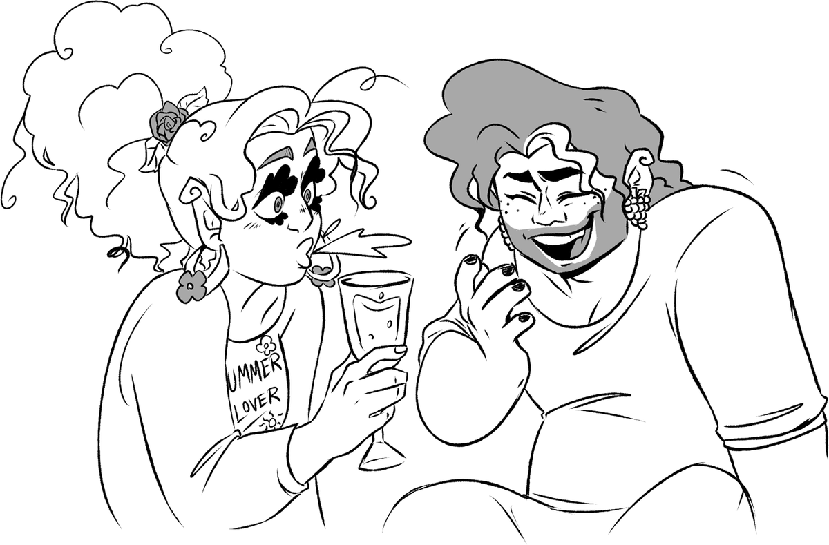 Persephone and Dionysus are drinking buddies
#characterdesign #middleverse 