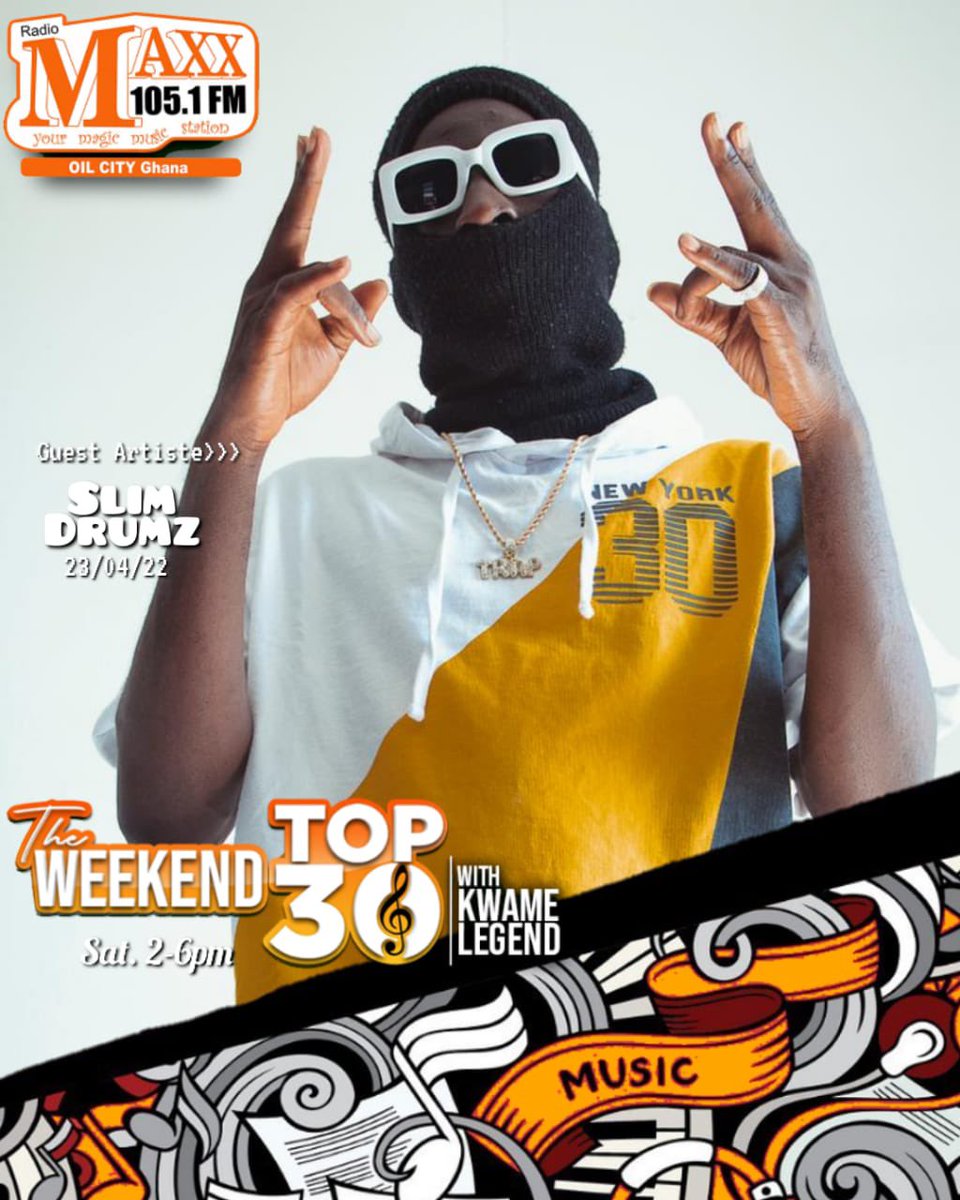 Slim___Drumz's tweet photo. This Saturday for Tadi with @kwamelegend @radiomaxx1051fm For #WEEKENDTOP30. Don’t forget to tune in. #yaacrosswon https://t.co/wZ94yUeCDq