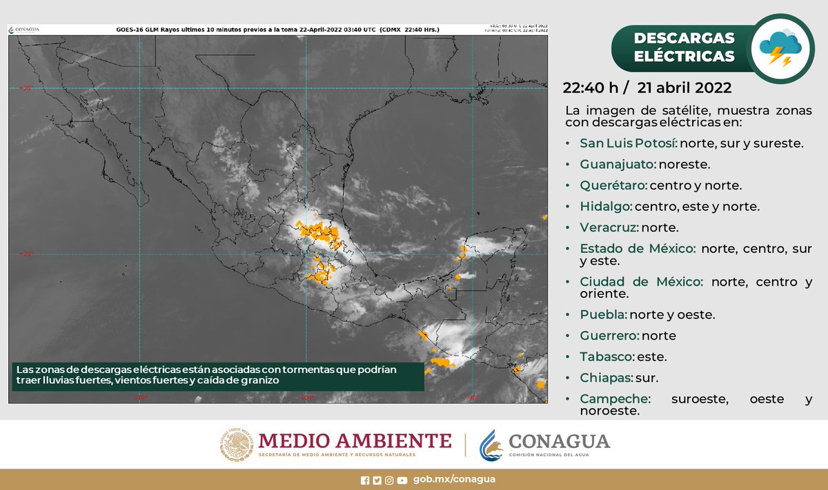 conagua_clima's tweet photo. Estas son las #DescargasEléctricas en #México. https://t.co/Eco4PCem4X