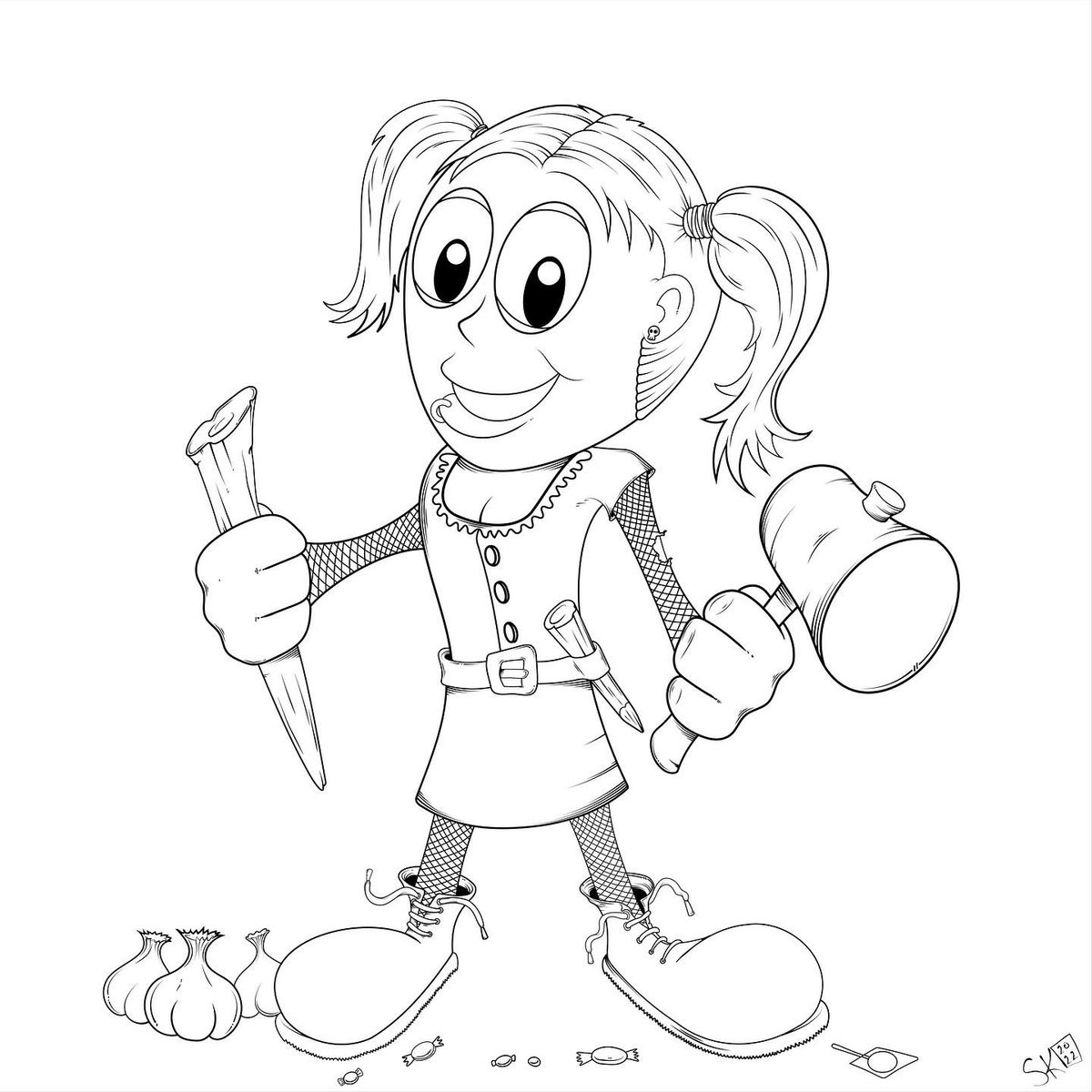 CryptoTreaters's tweet photo. Crypt-O-Treater #3 is ready to hunt down some vampires (and steal your candy). Check out more art at https://t.co/pP0TLTFy7Z https://t.co/WZvTFd8HgP