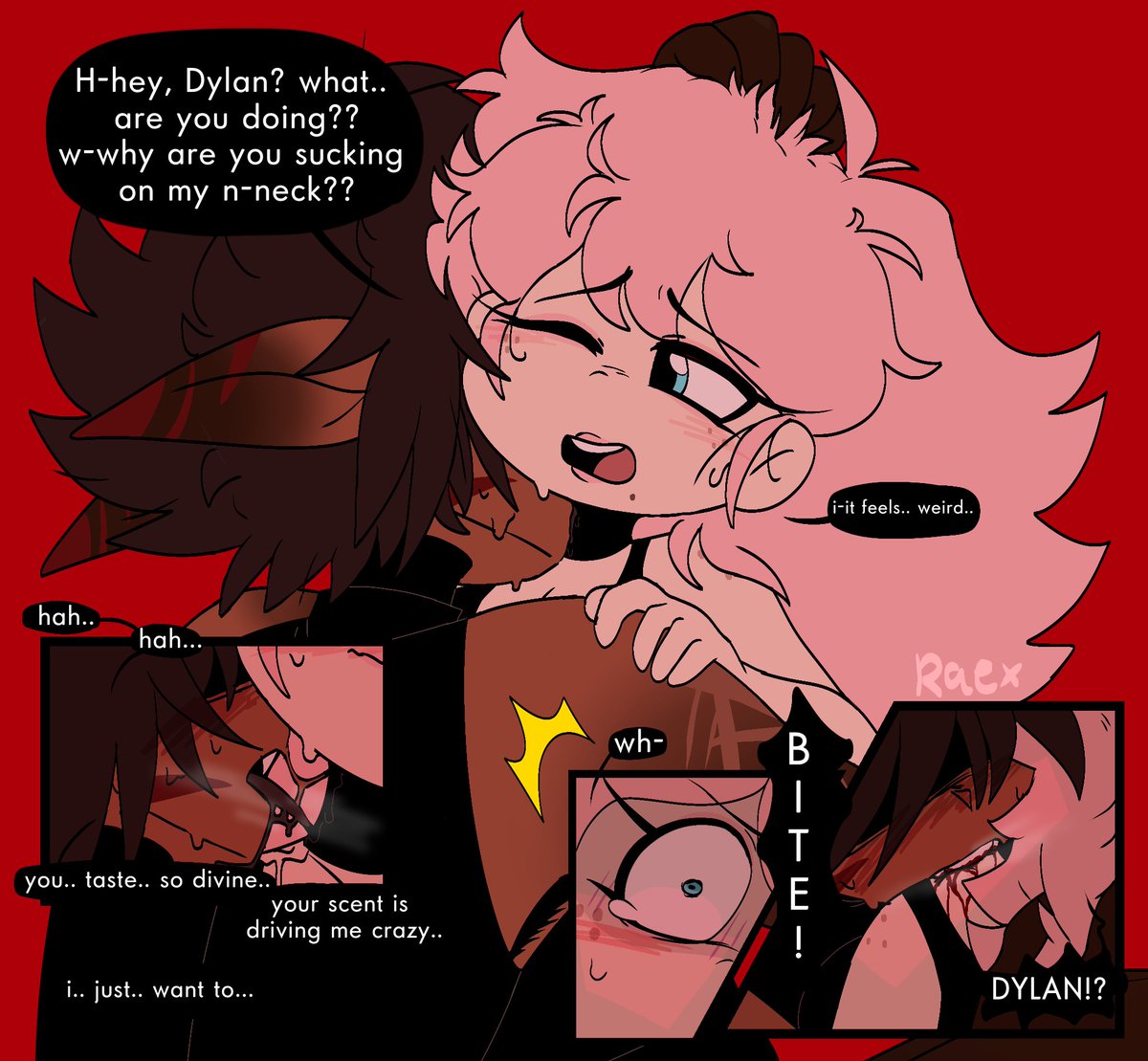 RaezNSFW's tweet photo. Oomfgfg
made this as a doodle because i needed to get this thought out of my head.
Cntxt:
this happens alot between these two, because back when they got back together, Dylan got a little more crazier over her, & obviously very HORKNEE 💀🙏
#bitekink #neckbite #oc #ocs #ocxoc https://t.co/nU5AzIPnH7