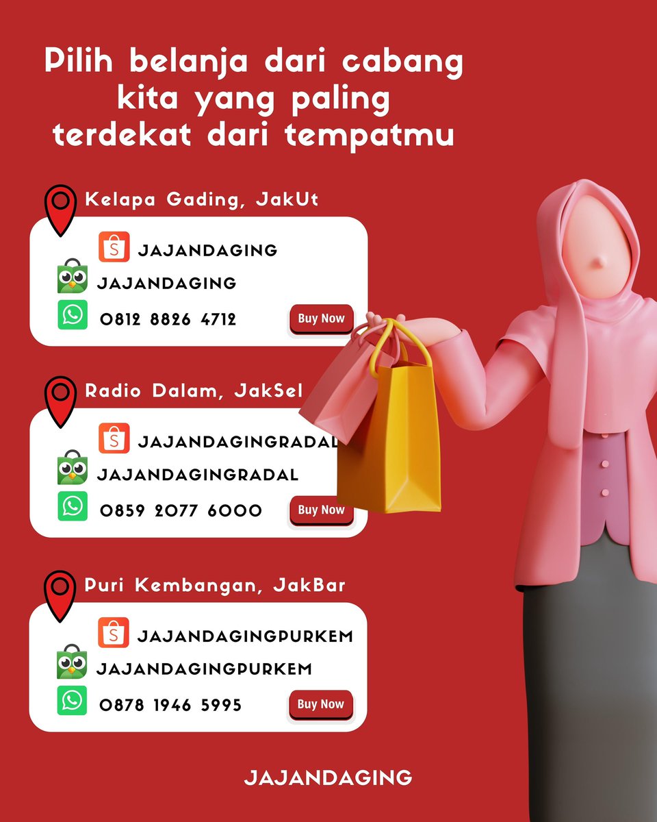 jajandaging's tweet photo. Semua dagingnya? MURAH BANGET!!!!!  

Jajandaging pilihan paling tepat untukmu karena sudah menjadi pilihan RATUSAN RIBU orang di wilayah JKT &amp; Sekitar dan juga semuanya berlangganan. Sekarang giliranmu! Pesan &amp; tanya? Langsung cek link kami dibawah ini👇🏻
https://t.co/WM3b39QABh https://t.co/f6CPLsyoEP