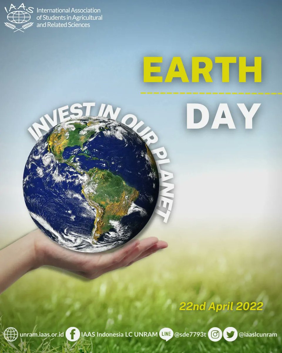 IAASLCUNRAM's tweet photo. Hello, #familIAAS!

Happy Earth Day 2022
Protecting mother nature is our biggest responsibility. Let’s fulfill it for the sake of our future generations. Save the earth, and the earth will save you. Let's invest in our planet. https://t.co/xeViXZSVo4