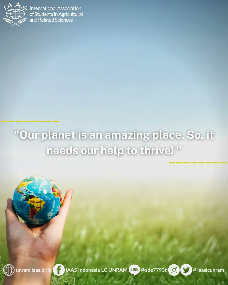 IAASLCUNRAM's tweet photo. Hello, #familIAAS!

Happy Earth Day 2022
Protecting mother nature is our biggest responsibility. Let’s fulfill it for the sake of our future generations. Save the earth, and the earth will save you. Let's invest in our planet. https://t.co/xeViXZSVo4