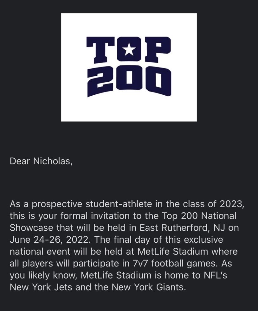 NicholasLabes13's tweet image. Thank you #top200football for the invitation to ball out at MetLife Stadium 7️⃣🆚7️⃣