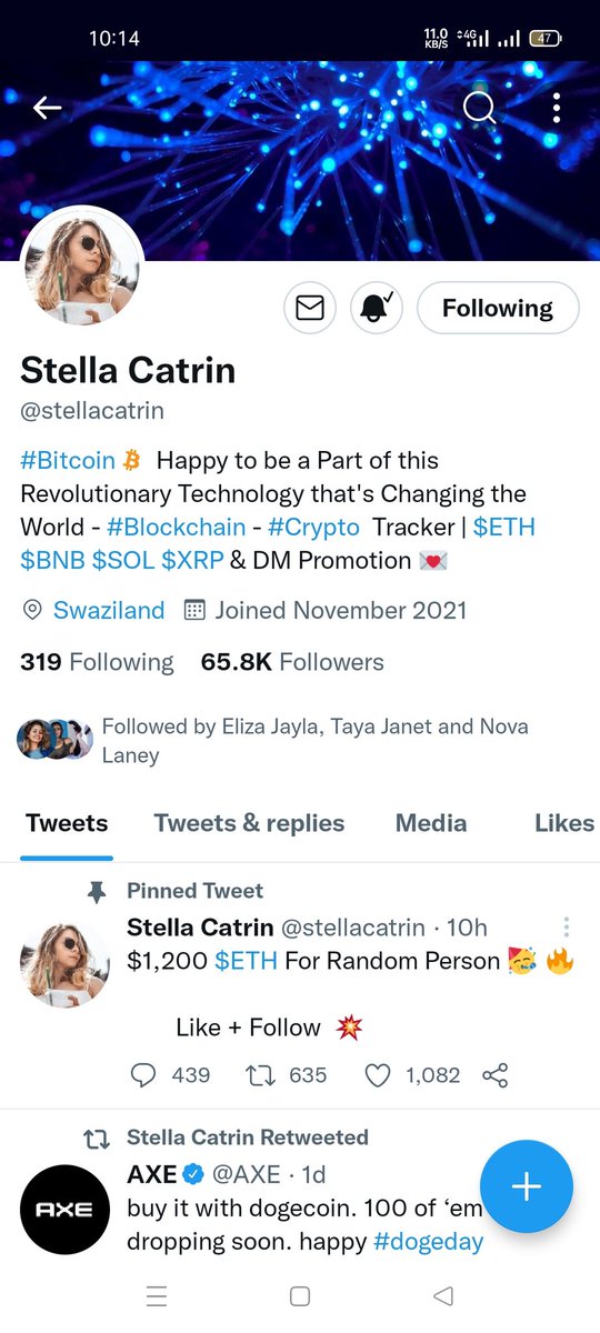 AMINURR99960909's tweet photo. @stellacatrin 0x27C7c43C7ee097b7d6e952C7Fa52261f415a558f https://t.co/ytyUnDa8P9