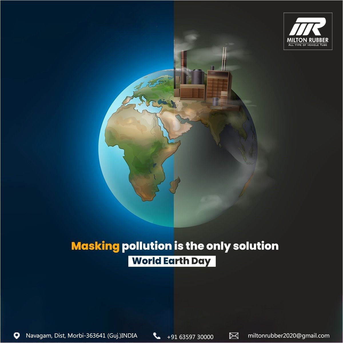 RubberMilton's tweet photo. We only have one earth. This special day reminds us of how important it is to keep it healthy and safe for future generations. 
#WorldEarthDay #milton #rubber #rubberbase #tube #tyre #manufacturing #company #morbi #gujarat #India https://t.co/UicxtKy7Wq