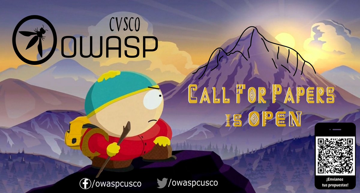 El capítulo OWASP Cusco, invita a profesionales de la seguridad de la información, desarrolladores de software, estudiantes de tecnologías de la información y demás interesados, a participar en el Call For Papers:
¡Envíanos tus propuestas!
🔗 bit.ly/3K4LhxQ