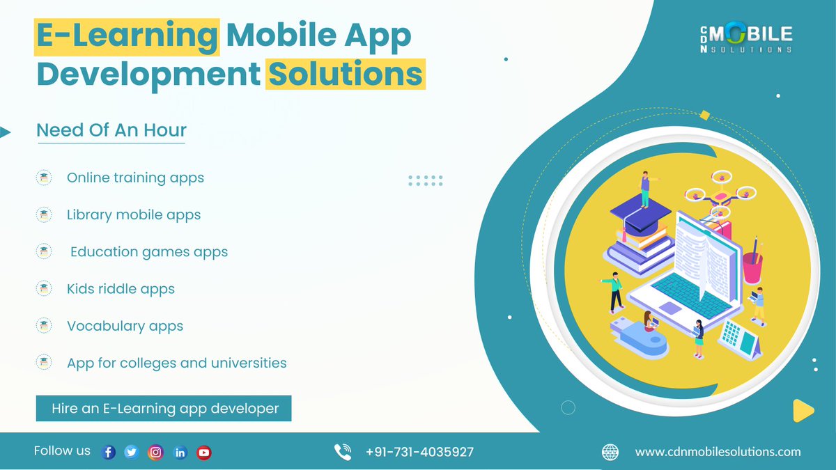 cdnmobilesoln's tweet photo. CDN Mobile Solutions is a profoundly perceived e-learning app development company with long years of experience in providing #elearningappsolutions. Get all of the advantages with the assistance of our progressed e-learning applications.
https://t.co/bWzRB2a79p
#CDNMobile https://t.co/2CugTZCfqF